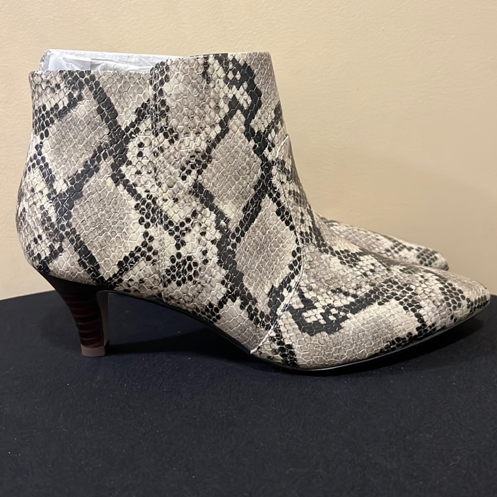 Clarks Snakeskin (Linvale) Kitten Heel Bootie
